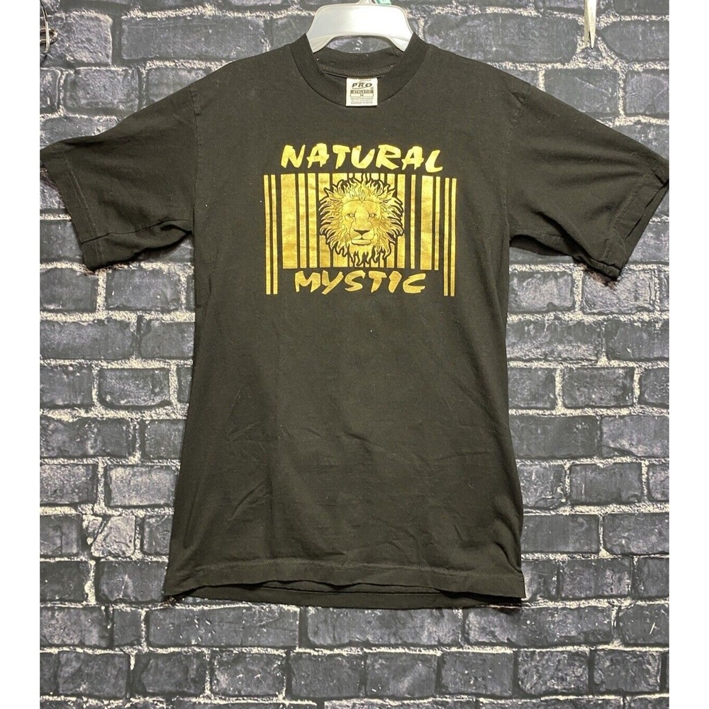 Pro 5 Athletic‎ Natural Mystic Lion Shirt Men Med Black Yellow Reggae Bob Marley